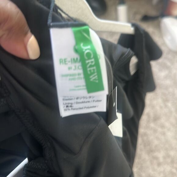 J. Crew Black 1 pc Ruffled Collar Supportive Swimsuit 10 - Picture 7 of 8